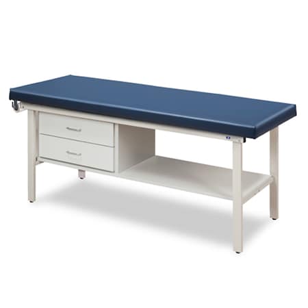 Flat Top Straight Line Treatment Table/Shelf & 2 Drawers, Wedgewood